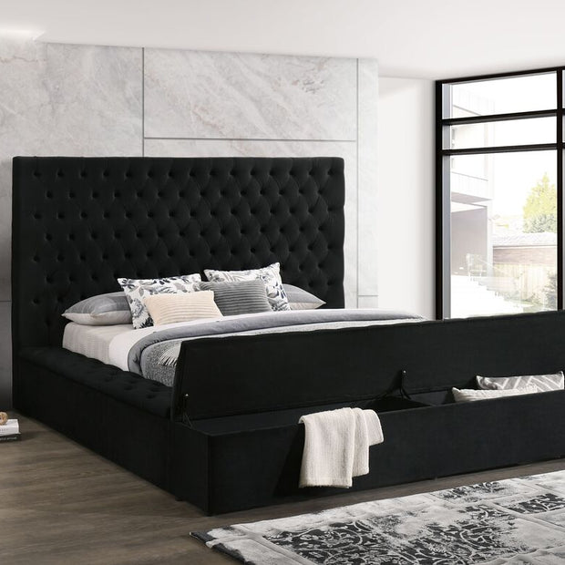 Cama Bliss de terciopelo negro