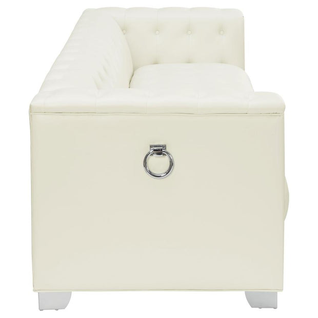 505391 Chaviano White Sofa + Loveseat Set