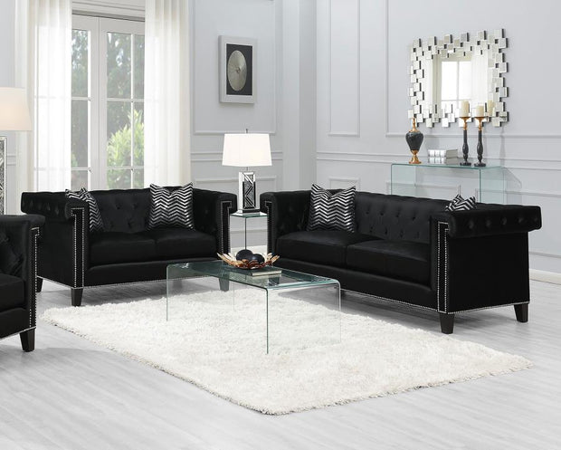 505817 Reventlow Black Sofa + Loveseat Set