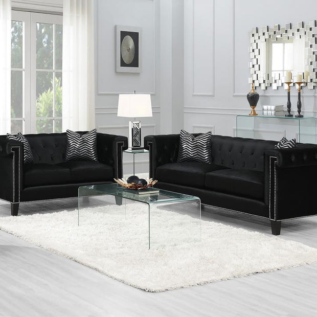 505817 Reventlow Black Sofa + Loveseat Set