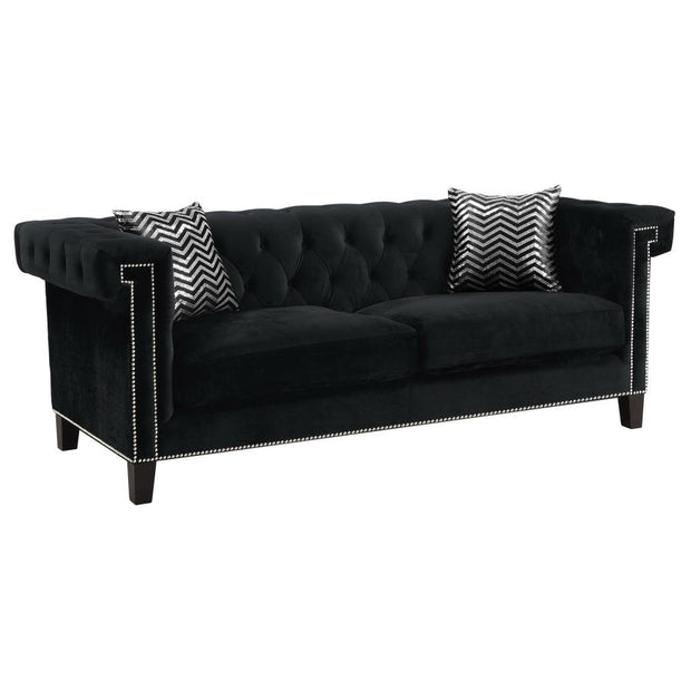 505817 Reventlow Black Sofa + Loveseat Set