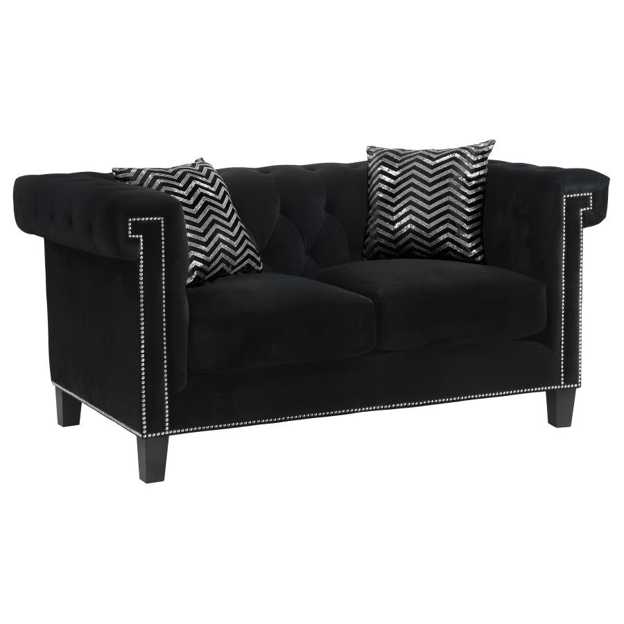 505817 Reventlow Black Sofa + Loveseat Set