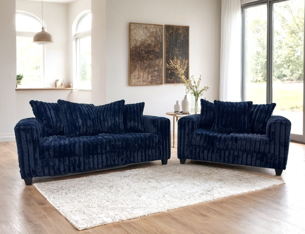 510 Navy Sofa & Loveseat Set