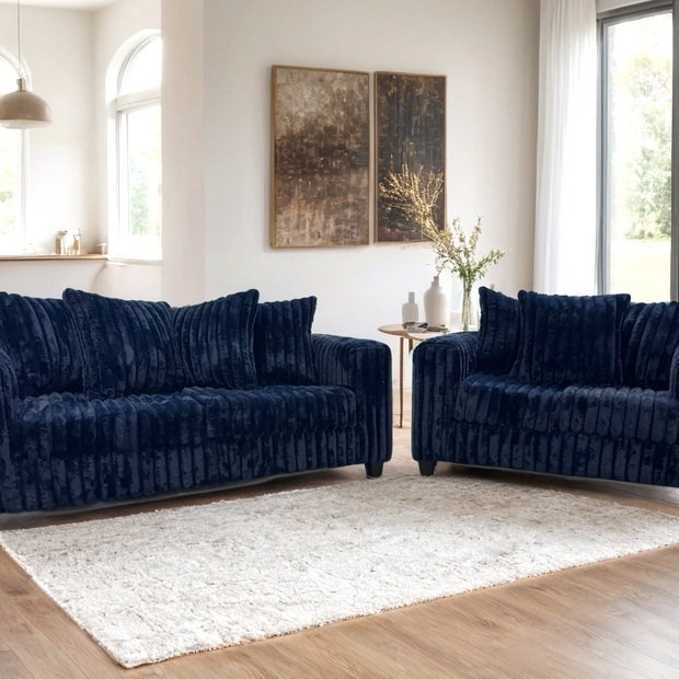 510 Navy Sofa & Loveseat Set
