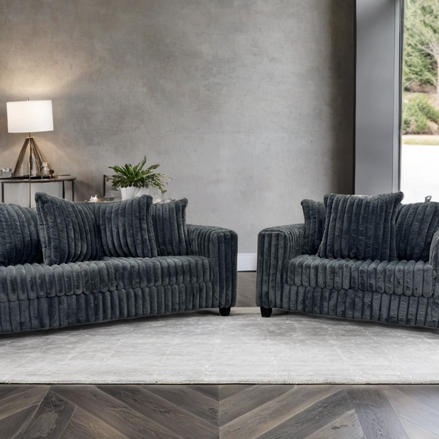 510 Charcoal Sofa & Loveseat Set