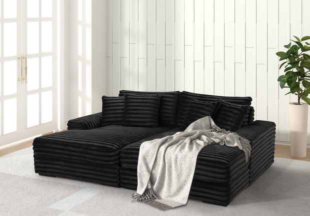 5400 Chaise Lounge Black Sofa
