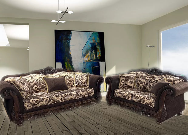 601 Brown Sofa & Loveseat