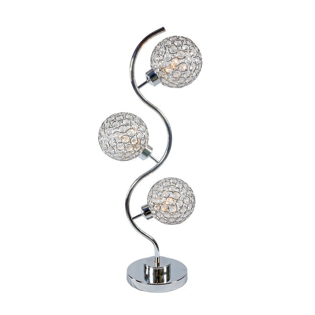 LÁMPARA DE MESA 3 GLOBOS DE CRISTAL 6260T