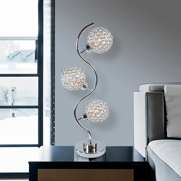 6260T CRYSTAL 3 GLOBE TABLE LAMP