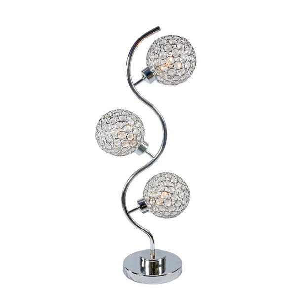 LÁMPARA DE MESA 3 GLOBOS DE CRISTAL 6260T