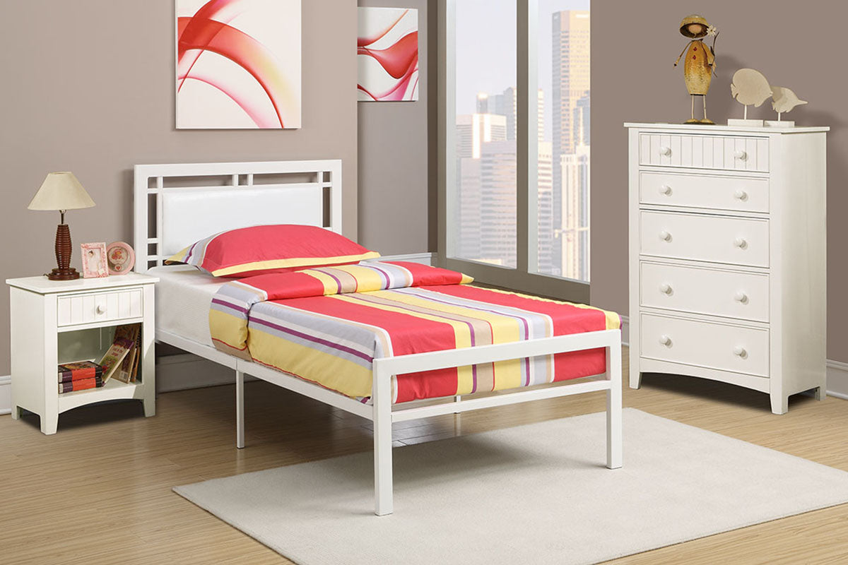 F9414T Cama individual blanca