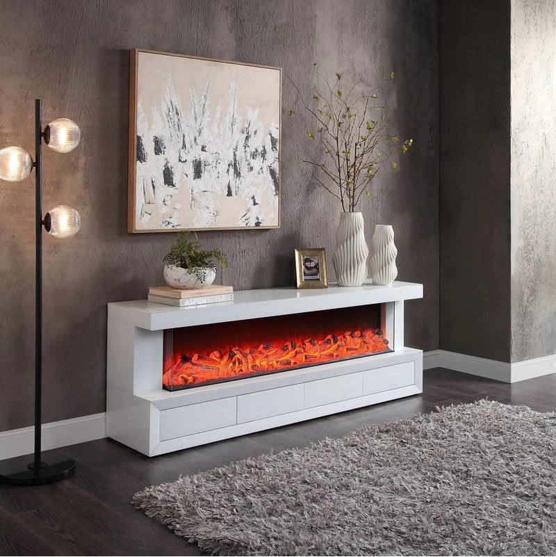 Fully Assembled 70" TV Stand LED Heating Function Fireplace