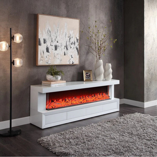 Fully Assembled 70" TV Stand LED Heating Function Fireplace