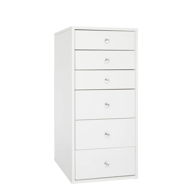 SlayStation 6 Drawer Makeup Vanity White Storage Unit