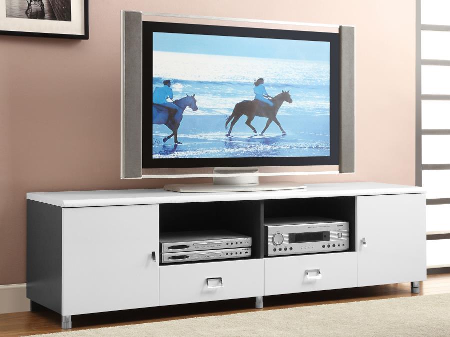 700910 Burkett 71" White TV Stand