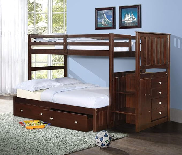 820-TTCP_800E-CP T/F includes Drawers Mission Stairway Bunkbed