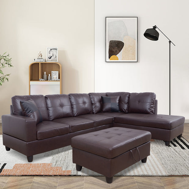 F093B PU Sectional + Ottoman Set