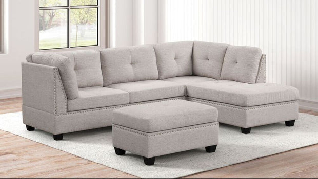 Sienna Stone Sectional + Ottoman Set