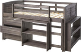 790-TAG-B Cama baja tipo loft con dos rejillas, color gris