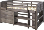 790-TAG-B Cama baja tipo loft con dos rejillas, color gris
