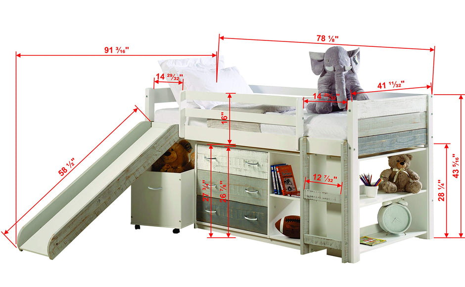 5000-ATGW Twin Modular Low Loft with Slide