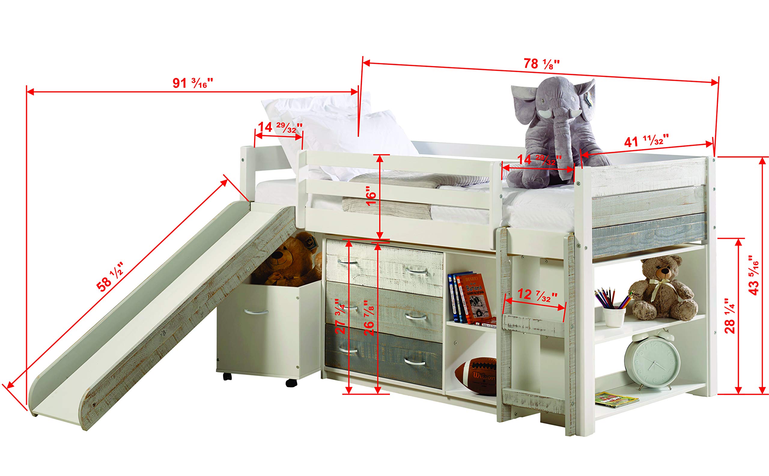 5000-ATGW Twin Modular Low Loft with Slide