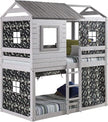 1370-TTLG_1370-DGC Grey Deer Blind Bunk Loft With Green Camo Tent Kit