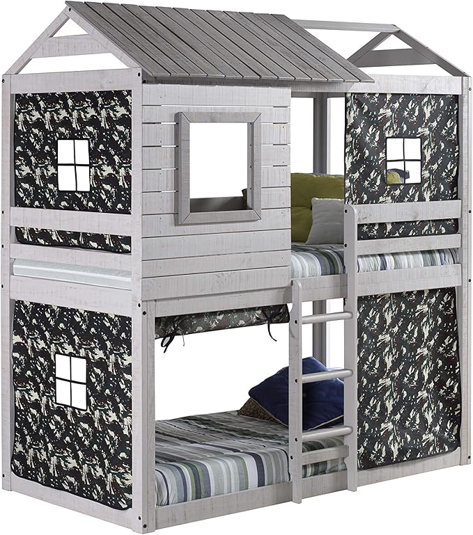 1370-TTLG_1370-DGC Grey Deer Blind Bunk Loft With Green Camo Tent Kit