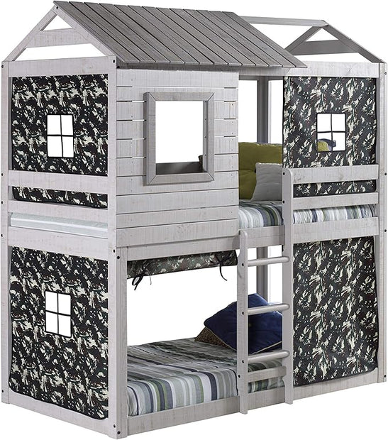 1370-TTLG_1370-DGC Grey Deer Blind Bunk Loft With Green Camo Tent Kit