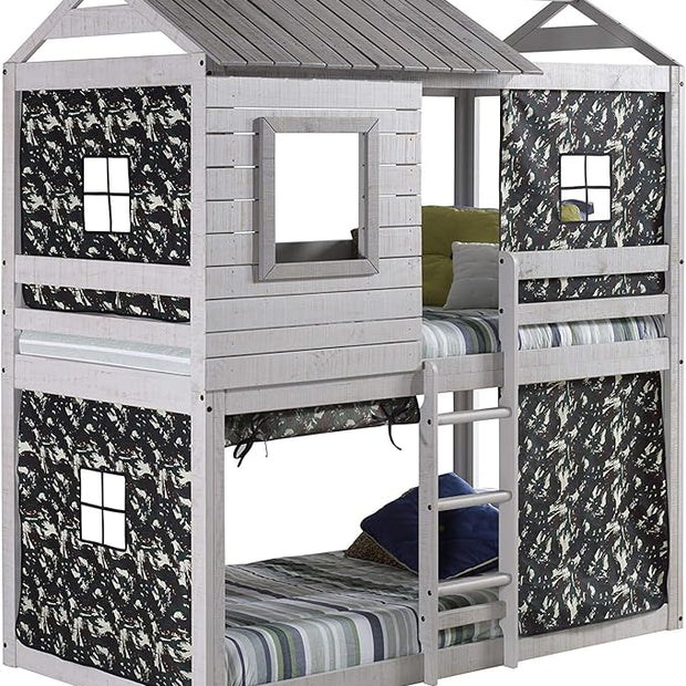 1370-TTLG_1370-DGC Grey Deer Blind Bunk Loft With Green Camo Tent Kit