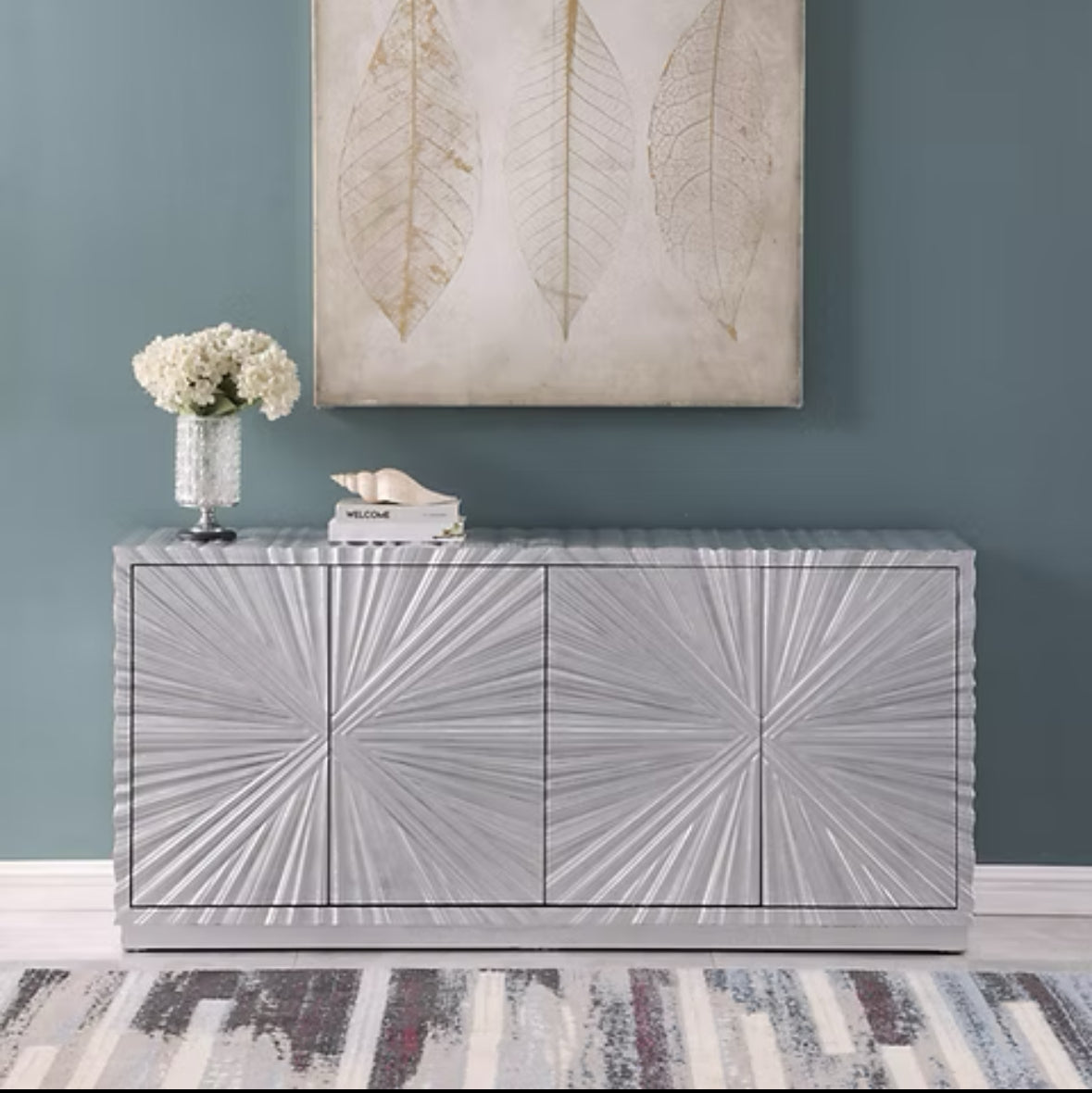 A-C10 Selene Silver Leaf Console