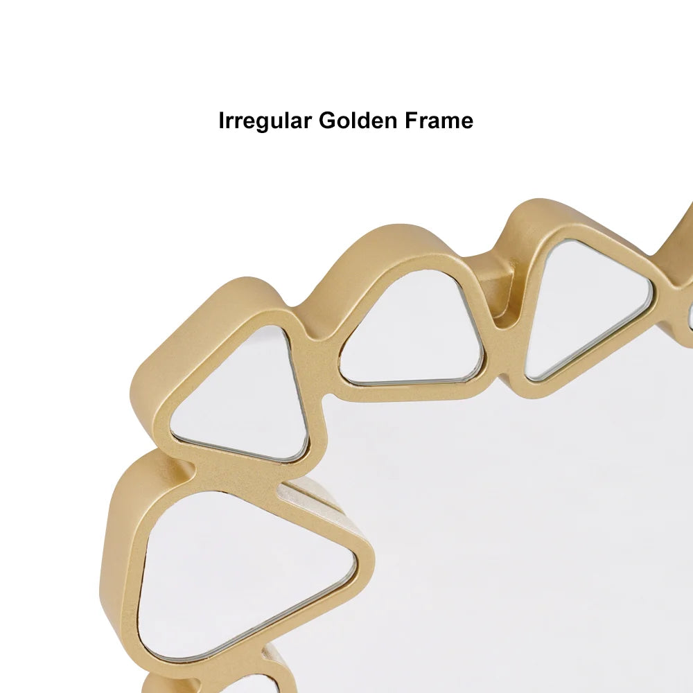 Modern Large Gold Rectangle Irregular Pebble Wall Mirror Decor