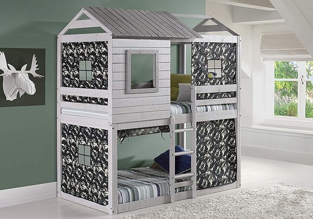 1370-TTLG_1370-DGC Grey Deer Blind Bunk Loft With Green Camo Tent Kit