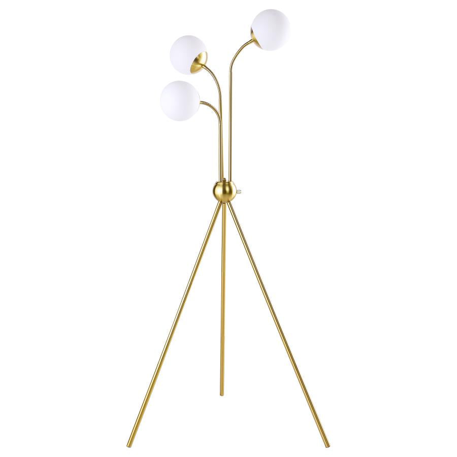 Miley Spherical Bulb Tripod Tree Gold Floor Lamp