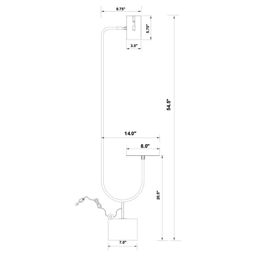 923309 Jodie Bass Floor Lamp Side Table