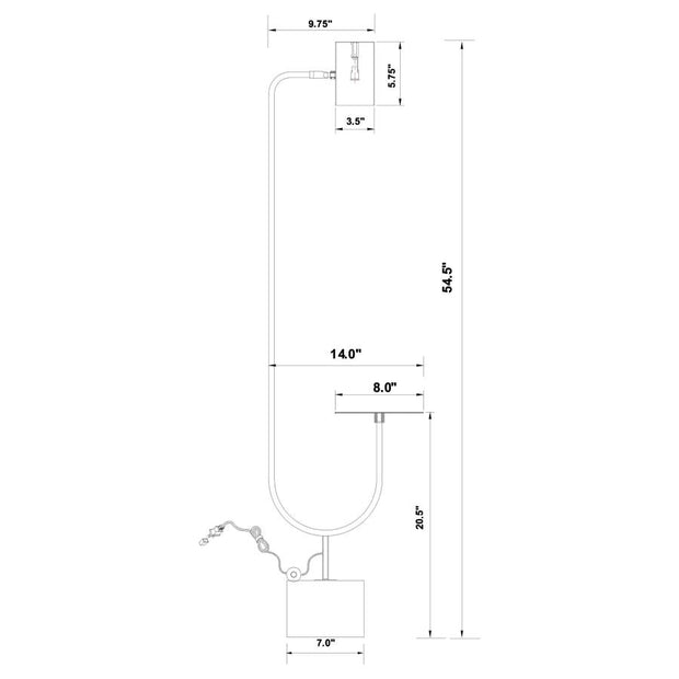 923309 Jodie Bass Floor Lamp Side Table