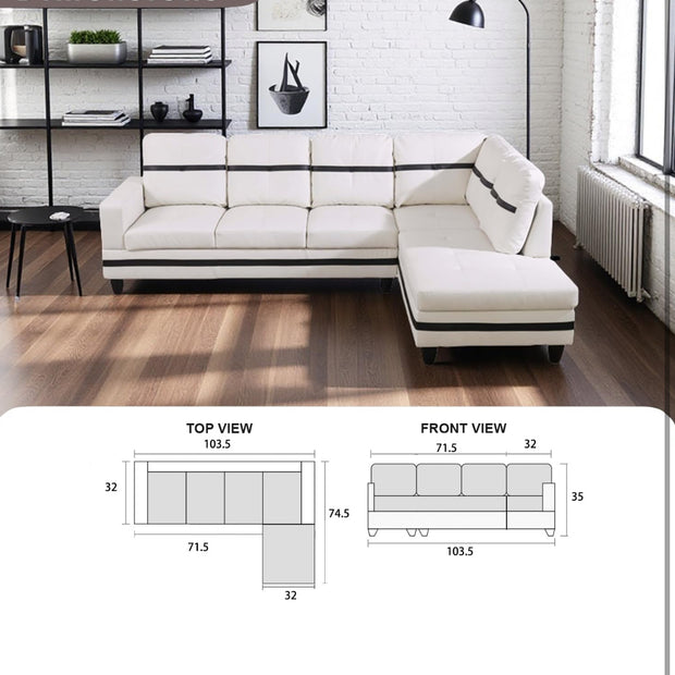 F09519B PU Sectional + Ottoman Set