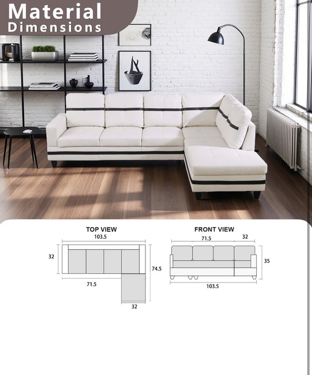 F09519B PU Sectional + Ottoman Set