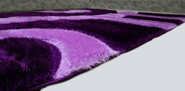 Colibri Shaggy 3D Purple Area Rug 999