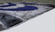 Colibri Shaggy 3D Blue Area Rug 444