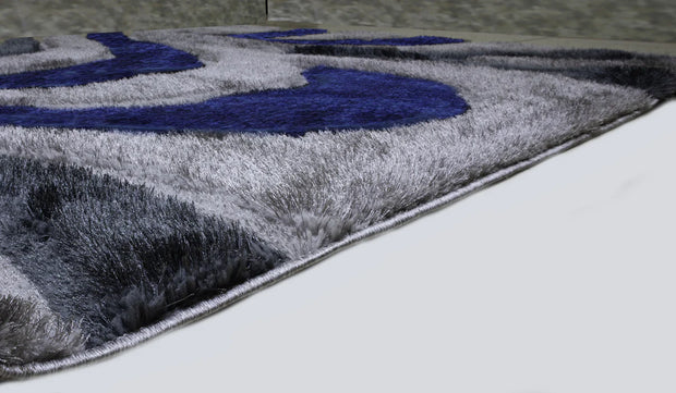 Colibri Shaggy 3D Blue Area Rug 444