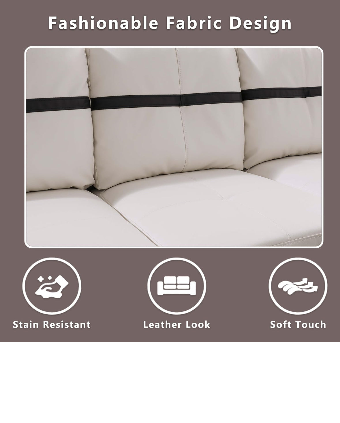F09519B PU Sectional + Ottoman Set