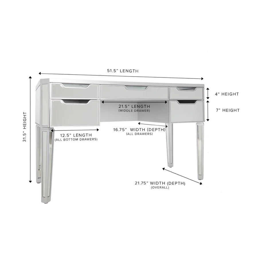 SlayStation Aria Premium Mirrored Vanity table