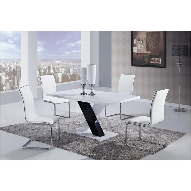 D490dt White Dining Set