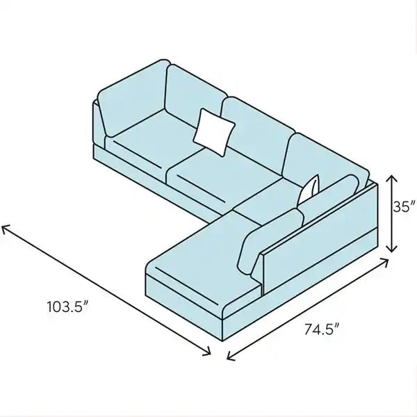 F107B Sectional + Ottoman