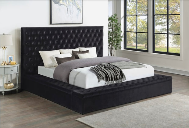 Cama Bliss de terciopelo negro