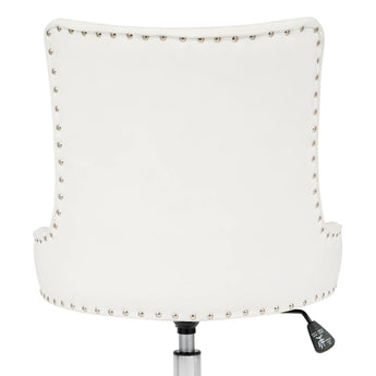 Raven Tufted White Vanity Chair