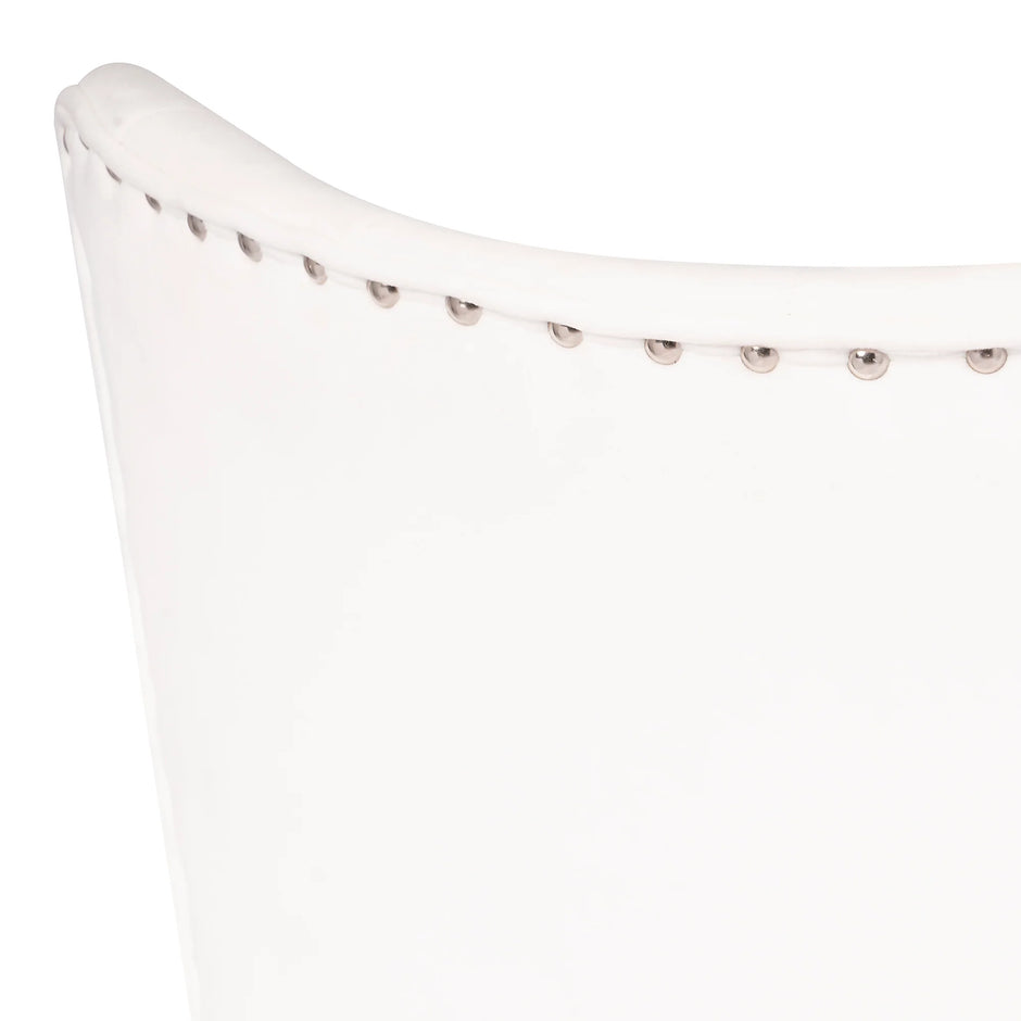 Raven Tufted White Vanity Chair