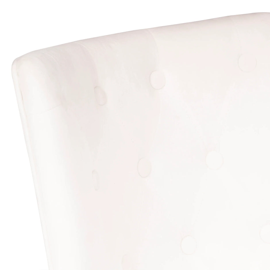 Raven Tufted White Vanity Chair