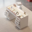 Eva White Vanity Desk - 13 Storage Drawers